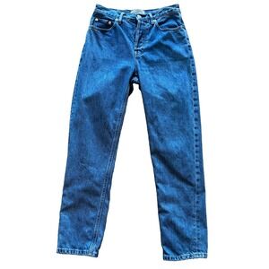 Everlane The Cheeky Jean Blue High Rise Straight Leg Denim Button Fly Womens 25